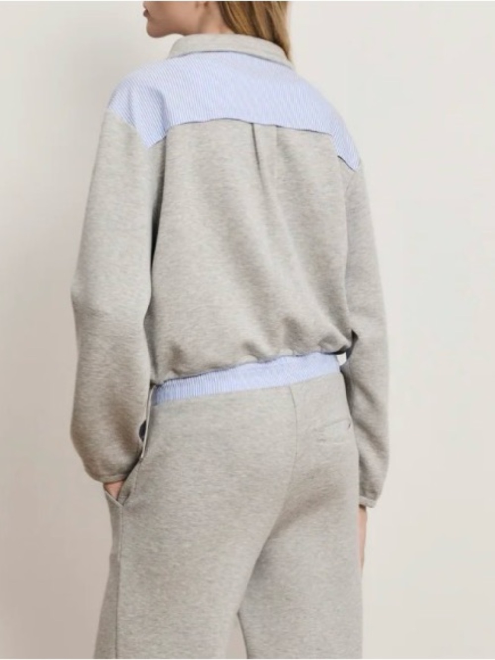 Veronica Beard — Stellant Stretch-Scuba Jacket Grey Knit Zip-Up Jacket